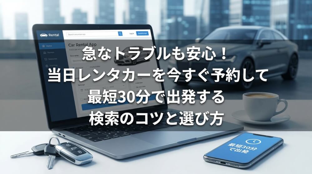 急なトラブルも安心!当日レンタカーを今すぐ予約して最短30分で出発する検索のコツと選び方