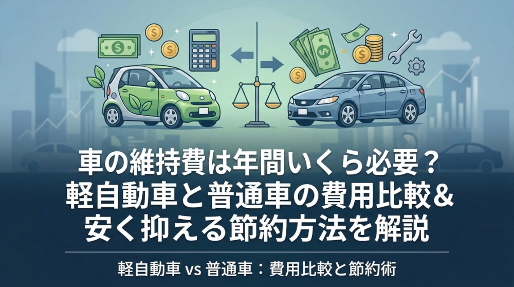 車の維持費は年間いくら必要?軽自動車と普通車の費用比較&安く抑える節約方法を解説